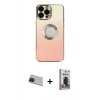 MARSİLYAN™- iPhone 13 Pro Max Kılıf Kutup Yansıma Özel Seri - Siyah Bilvis Hayalet Cam Ekran Koruyucu + Rainbow Kamera Lens Koruma Cam - KI