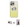 MARSİLYAN™- iPhone 13 Pro Max Kılıf Kutup Yansıma Özel Seri - Siyah Bilvis Hayalet Cam Ekran Koruyucu + Rainbow Kamera Lens Koruma Cam - KI