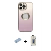 MARSİLYAN™- iPhone 13 Pro Max Kılıf Kutup Yansıma Özel Seri - Siyah Bilvis Hayalet Cam Ekran Koruyucu + Shine Kamera Lens Koruma Cam - MI