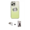 MARSİLYAN™- iPhone 13 Pro Max Kılıf Kutup Yansıma Özel Seri - Siyah Bilvis Hayalet Cam Ekran Koruyucu + Pers Alüminyum Kamera Lens - GD
