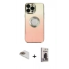 MARSİLYAN™- iPhone 13 Pro Max Kılıf Kutup Yansıma Özel Seri - Siyah Bilvis Hayalet Cam Ekran Koruyucu + Pers Alüminyum Kamera Lens - GD