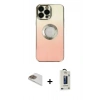 MARSİLYAN™- iPhone 13 Pro Max Kılıf Kutup Yansıma Özel Seri - Siyah Bilvis Hayalet Cam Ekran Koruyucu + Pers Alüminyum Kamera Lens - GD