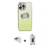 MARSİLYAN™- iPhone 13 Pro Max Kılıf Kutup Yansıma Özel Seri - Siyah Bilvis Hayalet Cam Ekran Koruyucu + Pers Alüminyum Kamera Lens - GD
