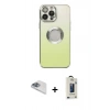 MARSİLYAN™- iPhone 13 Pro Max Kılıf Kutup Yansıma Özel Seri - Siyah Bilvis Hayalet Cam Ekran Koruyucu + Pers Alüminyum Kamera Lens - SABE