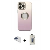 MARSİLYAN™- iPhone 13 Pro Max Kılıf Kutup Yansıma Özel Seri - Siyah Bilvis Hayalet Cam Ekran Koruyucu + Pers Alüminyum Kamera Lens - LT