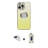 MARSİLYAN™- iPhone 13 Pro Max Kılıf Kutup Yansıma Özel Seri - Siyah Bilvis Hayalet Cam Ekran Koruyucu + Pers Alüminyum Kamera Lens - LT