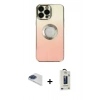 MARSİLYAN™- iPhone 13 Pro Max Kılıf Kutup Yansıma Özel Seri - Siyah Bilvis Hayalet Cam Ekran Koruyucu + Pers Alüminyum Kamera Lens - LT