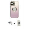 MARSİLYAN™- iPhone 13 Pro Max Kılıf Kutup Yansıma Özel Seri - Siyah Bilvis Hayalet Cam Ekran Koruyucu + Pers Alüminyum Kamera Lens - SABE