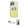 MARSİLYAN™- iPhone 13 Pro Max Kılıf Kutup Yansıma Özel Seri - Siyah Bilvis Hayalet Cam Ekran Koruyucu + Pers Alüminyum Kamera Lens - GD