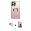 MARSİLYAN™- iPhone 13 Pro Max Kılıf Kutup Yansıma Özel Seri - Siyah Bilvis Hayalet Cam Ekran Koruyucu + Pers Alüminyum Kamera Lens - GD