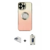 MARSİLYAN™- iPhone 13 Pro Max Kılıf Kutup Yansıma Özel Seri - Siyah Bilvis Hayalet Cam Ekran Koruyucu + Pers Alüminyum Kamera Lens - SABE