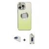 MARSİLYAN™- iPhone 13 Pro Max Kılıf Kutup Yansıma Özel Seri - Siyah Bilvis Hayalet Cam Ekran Koruyucu + Pers Alüminyum Kamera Lens - LT