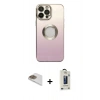MARSİLYAN™- iPhone 13 Pro Max Kılıf Kutup Yansıma Özel Seri - Siyah Bilvis Hayalet Cam Ekran Koruyucu + Pers Alüminyum Kamera Lens - GD