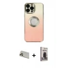 MARSİLYAN™- iPhone 13 Pro Max Kılıf Kutup Yansıma Özel Seri - Siyah Bilvis Hayalet Cam Ekran Koruyucu + Rainbow Kamera Lens Koruma Cam - REGD