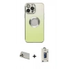 MARSİLYAN™- iPhone 13 Pro Max Kılıf Kutup Yansıma Özel Seri - Siyah Bilvis Hayalet Cam Ekran Koruyucu + Rainbow Kamera Lens Koruma Cam - REGD