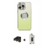 MARSİLYAN™- iPhone 13 Pro Max Kılıf Kutup Yansıma Özel Seri - Siyah Bilvis Hayalet Cam Ekran Koruyucu + Raze Metal Kamera Lens - GD