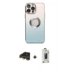 MARSİLYAN™- iPhone 13 Pro Max Kılıf Kutup Yansıma Özel Seri - Siyah Bilvis Hayalet Cam Ekran Koruyucu + Raze Metal Kamera Lens - GD