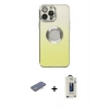 MARSİLYAN™- iPhone 13 Pro Max Kılıf Kutup Yansıma Özel Seri - Siyah Bilvis Hayalet Cam Ekran Koruyucu + Renkli Kamera Lens Koruma Cam - MI