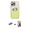 MARSİLYAN™- iPhone 13 Pro Max Kılıf Kutup Yansıma Özel Seri - Siyah Bilvis Hayalet Cam Ekran Koruyucu + Renkli Kamera Lens Koruma Cam - SI