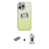 MARSİLYAN™- iPhone 13 Pro Max Kılıf Kutup Yansıma Özel Seri - Siyah Bilvis Hayalet Cam Ekran Koruyucu + Renkli Kamera Lens Koruma Cam - SI