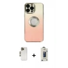 MARSİLYAN™- iPhone 13 Pro Max Kılıf Kutup Yansıma Özel Seri - Siyah Bilvis Hayalet Cam Ekran Koruyucu + Shine Kamera Lens - GD