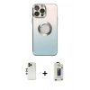 MARSİLYAN™- iPhone 13 Pro Max Kılıf Kutup Yansıma Özel Seri - Siyah Bilvis Hayalet Cam Ekran Koruyucu + Shine Kamera Lens - GD