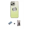 MARSİLYAN™- iPhone 13 Pro Max Kılıf Kutup Yansıma Özel Seri - Siyah Bilvis Hayalet Cam Ekran Koruyucu + Shine Kamera Lens Koruma Cam - PE
