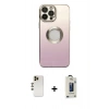 MARSİLYAN™- iPhone 13 Pro Max Kılıf Kutup Yansıma Özel Seri - Siyah Bilvis Hayalet Cam Ekran Koruyucu + Shine Kamera Lens - GD