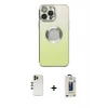 MARSİLYAN™- iPhone 13 Pro Max Kılıf Kutup Yansıma Özel Seri - Siyah Bilvis Hayalet Cam Ekran Koruyucu + Shine Kamera Lens - GD