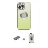 MARSİLYAN™- iPhone 13 Pro Max Kılıf Kutup Yansıma Özel Seri - Siyah Bilvis Hayalet Cam Ekran Koruyucu + Renkli Kamera Lens Koruma Cam - TU