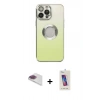 MARSİLYAN™- iPhone 13 Pro Max Kılıf Kutup Yansıma Özel Seri - Siyah Joko 5D Cam + Gökkuşağı Pers Alüminyum Kamera Lens