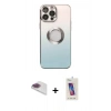 MARSİLYAN™- iPhone 13 Pro Max Kılıf Kutup Yansıma Özel Seri - Siyah Joko 5D Cam + Gökkuşağı Pers Alüminyum Kamera Lens