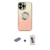MARSİLYAN™- iPhone 13 Pro Max Kılıf Kutup Yansıma Özel Seri - Siyah Joko 5D Cam + Mavi Renkli Kamera Lens Koruma Cam