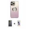 MARSİLYAN™- iPhone 13 Pro Max Kılıf Kutup Yansıma Özel Seri - Siyah Joko 5D Cam + Neon Fosforlu Kamera Lens - YL