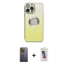 MARSİLYAN™- iPhone 13 Pro Max Kılıf Kutup Yansıma Özel Seri - Siyah Joko 5D Cam + Neon Fosforlu Kamera Lens - YL
