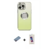 MARSİLYAN™- iPhone 13 Pro Max Kılıf Kutup Yansıma Özel Seri - Siyah Joko 5D Cam + Pembe Shine Kamera Lens Koruma Cam
