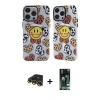 MARSİLYAN™- iPhone 13 Pro Max Kılıf Nova Doku Koleksiyonu - Şeffaf 360 Full Body Arka Koruyucu + Gold Raze Metal Kamera Lens