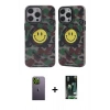 MARSİLYAN™- iPhone 13 Pro Max Kılıf Nova Doku Koleksiyonu - Şeffaf 360 Full Body Arka Koruyucu + Neon Fosforlu Kamera Lens - YL
