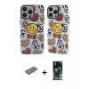 MARSİLYAN™- iPhone 13 Pro Max Kılıf Nova Doku Koleksiyonu - Şeffaf 360 Full Body Arka Koruyucu + Renkli Kamera Lens Koruma Cam - YL