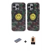 MARSİLYAN™- iPhone 13 Pro Max Kılıf Nova Doku Koleksiyonu - Şeffaf Maxco Cam Ekran Koruyucu + Renkli Kamera Lens Koruma Cam - SI