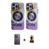 MARSİLYAN™- iPhone 13 Pro Max Kılıf Nova Doku Koleksiyonu - Şeffaf Maxco Cam Ekran Koruyucu + Neon Fosforlu Kamera Lens - YL