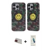 MARSİLYAN™- iPhone 13 Pro Max Kılıf Nova Doku Koleksiyonu - Şeffaf Pasifik Cam Ekran Koruyucu + Kırmızı Rainbow Kamera Lens Koruma Cam