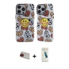 MARSİLYAN™- iPhone 13 Pro Max Kılıf Nova Doku Koleksiyonu - Şeffaf Pasifik Cam Ekran Koruyucu + Kırmızı Rainbow Kamera Lens Koruma Cam