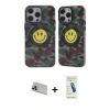 MARSİLYAN™- iPhone 13 Pro Max Kılıf Nova Doku Koleksiyonu - Şeffaf Pasifik Cam Ekran Koruyucu + Mor Rainbow Kamera Lens Koruma Cam