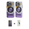 MARSİLYAN™- iPhone 13 Pro Max Kılıf Nova Doku Koleksiyonu - Şeffaf Pasifik Cam Ekran Koruyucu + Neon Fosforlu Kamera Lens - YL