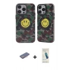 MARSİLYAN™- iPhone 13 Pro Max Kılıf Nova Doku Koleksiyonu - Şeffaf Pasifik Cam Ekran Koruyucu + Renkli Kamera Lens Koruma Cam - PE