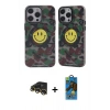 MARSİLYAN™- iPhone 13 Pro Max Kılıf Nova Doku Koleksiyonu - Siyah 18D Cam Ekran Koruyucu + Gold Raze Metal Kamera Lens