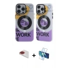 MARSİLYAN™- iPhone 13 Pro Max Kılıf Nova Doku Koleksiyonu - Siyah 3D Antistatik Cam Ekran Koruyucu + Pers Alüminyum Kamera Lens - KI