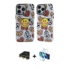 MARSİLYAN™- iPhone 13 Pro Max Kılıf Nova Doku Koleksiyonu - Siyah 3D Antistatik Cam Ekran Koruyucu + Raze Metal Kamera Lens - GD