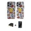 MARSİLYAN™- iPhone 13 Pro Max Kılıf Nova Doku Koleksiyonu - Siyah 3D Antistatik Hayalet Cam Ekran Koruyucu + Raze Metal Kamera Lens - GD